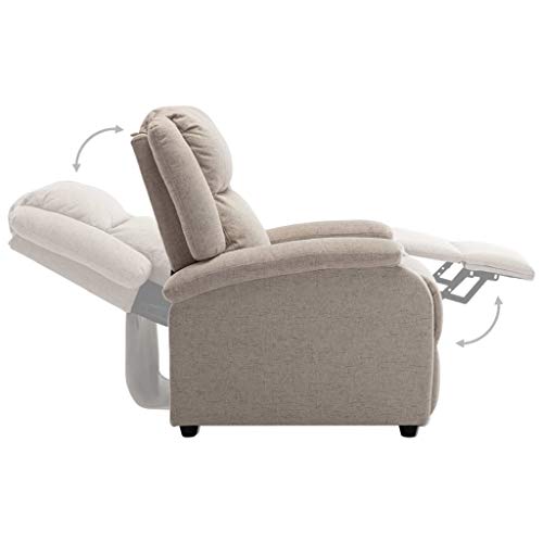 Festnjght Sillón Relax Reclinable de Tela con Respaldo y Reposapiés Ajustables, Adecuado para Sala de Estar, Dormitorio, Oficina (Color Crema)