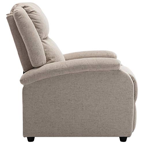 Festnjght Sillón Relax Reclinable de Tela con Respaldo y Reposapiés Ajustables, Adecuado para Sala de Estar, Dormitorio, Oficina (Color Crema)