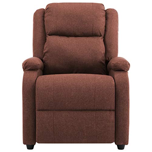 Festnjght Sillón Relax Reclinable de Tela con Respaldo y Reposapiés Ajustables, Adecuado para Sala de Estar, Dormitorio, Oficina (Marrón)