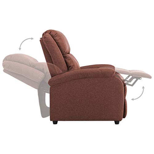 Festnjght Sillón Relax Reclinable de Tela con Respaldo y Reposapiés Ajustables, Adecuado para Sala de Estar, Dormitorio, Oficina (Marrón)