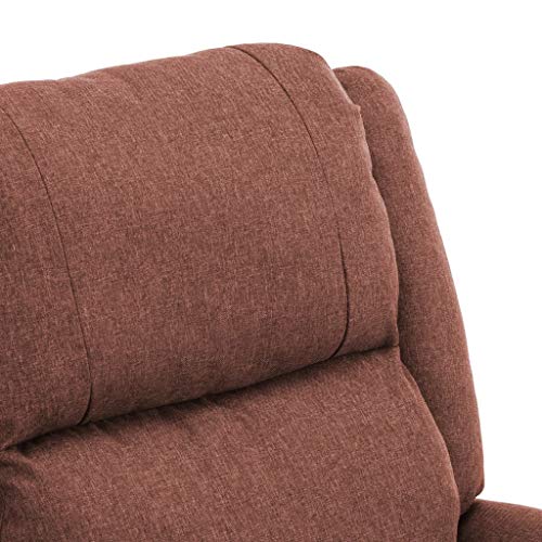 Festnjght Sillón Relax Reclinable de Tela con Respaldo y Reposapiés Ajustables, Adecuado para Sala de Estar, Dormitorio, Oficina (Marrón)