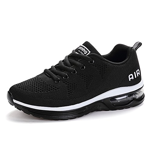 Fexkean Hombre Mujer Zapatillas de Deporte Zapatos Deportivos Aire Libre y Deportes Zapatillas de Running Gimnasia(A35White41)