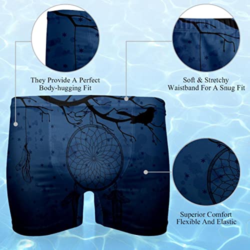 FHJRTHYE5TYG Traje de baño para hombre Dreamcatcher con cuervo, bañadores de baño, pantalones cortos atléticos, bóxer, multicolor, M