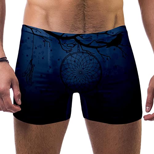 FHJRTHYE5TYG Traje de baño para hombre Dreamcatcher con cuervo, bañadores de baño, pantalones cortos atléticos, bóxer, multicolor, M