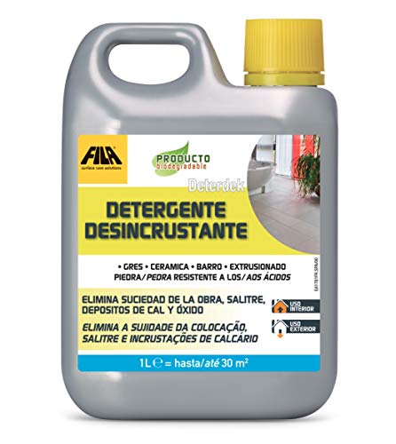 Fila Surface Care Solutions DETERGENTE DESINCRUSTANTE, Deterdek, Limpiador Suelos Porosos, Elimina la Cal De Las Superficies Y Los Residuos Cementosos De Final De Obra, 1L