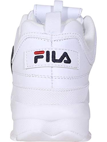 Fila Zapatillas deportivas con logo Disruptor II XL para hombre, (blanco/blanco/azul marino), 42 EU