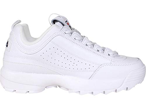 Fila Zapatillas deportivas con logo Disruptor II XL para hombre, (blanco/blanco/azul marino), 42 EU