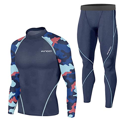 Findci - Ropa deportiva ajustada para hombre, entrenamiento en gimnasio o carrera, ropa deportiva exclusiva, entrenamiento en interiores, chándal con chaqueta y pantalones, 2 unidades / SET1, L