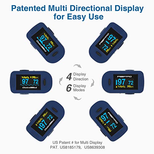 fingerpulsoximeter md300 C2 con 6 compartimento de, pantalla OLED, incluye bolsa, silicona funda, correa, pilas,