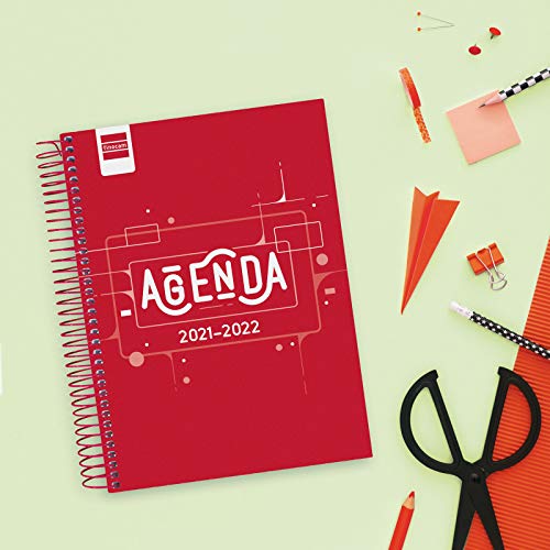 Finocam Agenda 2021 2022 Semana vista apaisada Septiembre 2021, Junio 2022 10 meses y Julio/Agosto resumidos8º - 120x162 (pequeño), Cool Rojo Español, 645000222