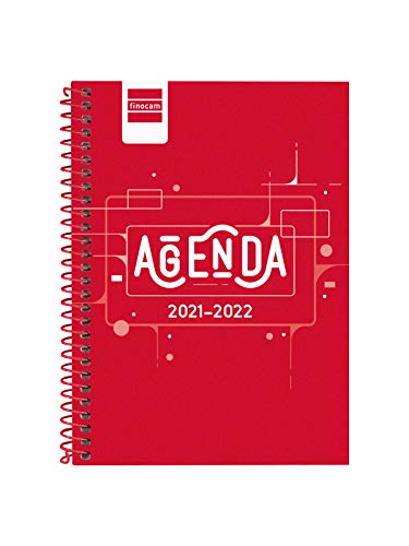 Finocam Agenda 2021 2022 Semana vista apaisada Septiembre 2021, Junio 2022 10 meses y Julio/Agosto resumidos8º - 120x162 (pequeño), Cool Rojo Español, 645000222