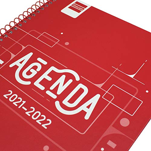 Finocam Agenda 2021 2022 Semana vista apaisada Septiembre 2021, Junio 2022 10 meses y Julio/Agosto resumidos8º - 120x162 (pequeño), Cool Rojo Español, 645000222