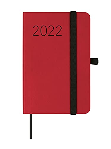 Finocam - Agenda 2022 Semana Vista Apaisada, de Octubre 2021 a Diciembre 2022 (15 meses) F2 - 82x127 mm Flexi Lisa Rojo Español