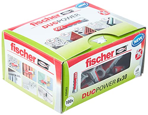 fischer - Tacos pared 6x30 DuoPower para hormigón, Caja 100 uds