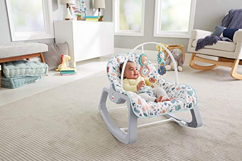 Fisher-Price Terrazzo Balancín, Hamaca con Vibraciones Relajantes, Sillita Plegable Portátil para Bebés 0+ Meses (Mattel GWD39)