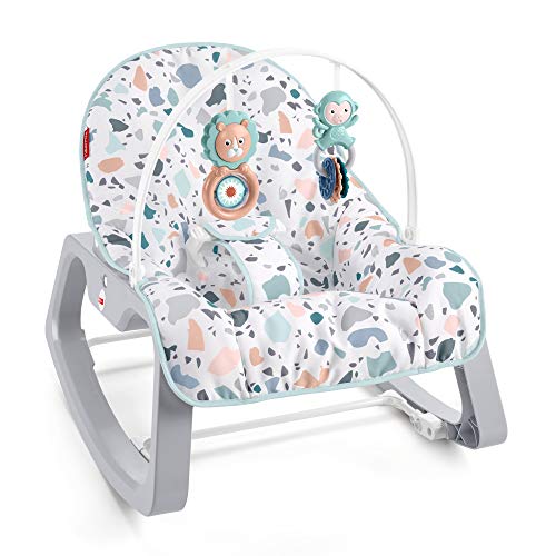 Fisher-Price Terrazzo Balancín, Hamaca con Vibraciones Relajantes, Sillita Plegable Portátil para Bebés 0+ Meses (Mattel GWD39)