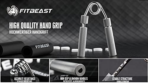 FitBeast Hand Grip 5 Niveles De Resistencia Ajustables 40-100 Lbs (18-45 Kg) Fortalecedores De Mano, Fortalecedor De Muñecas, Fortalecedor De Dedos, Exprimidor De Manos Y Equipo De Entrenamiento