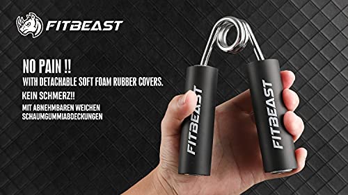 FitBeast Hand Grip 5 Niveles De Resistencia Ajustables 40-100 Lbs (18-45 Kg) Fortalecedores De Mano, Fortalecedor De Muñecas, Fortalecedor De Dedos, Exprimidor De Manos Y Equipo De Entrenamiento