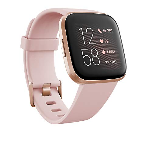 Fitbit Versa 2, Smartwatch con control por voz, puntuación del sueño y música, batería de +4 días