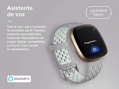 Fitbit Versa 3 - Smartwatch de salud y forma física con GPS integrado, análisis continuo de la frecuencia cardiaca, Alexa integrada y batería de +6 días, Negro