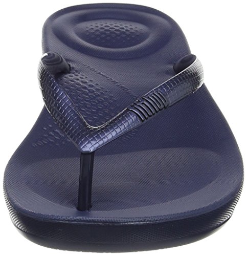 Fitflop IQUSHION Flip Flop-Solid, Chanclas Mujer, Midnight Navy, 38 EU