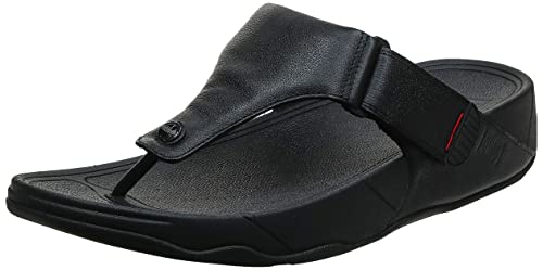 Fitflop TRAKK II Toe Post-Leather, Chanclas Hombre, Negro (All Black), 44 EU