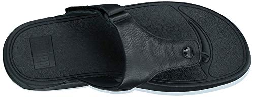 Fitflop TRAKK II Toe Post-Leather, Chanclas Hombre, Negro (All Black), 44 EU