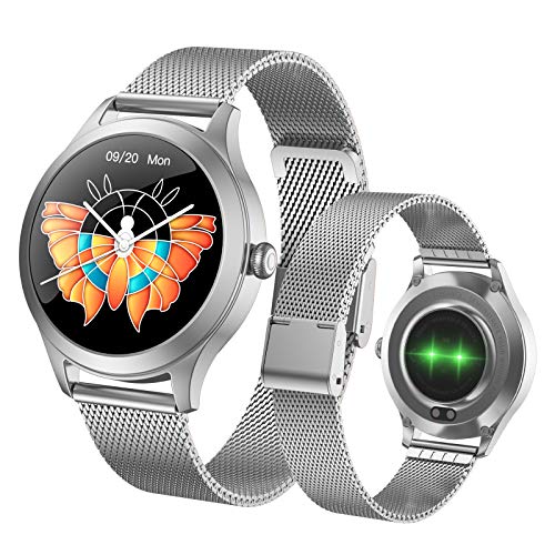 Fitonme Reloj Inteligente con Rastreador de Ejercicios - IP68 Smartwatch de Actividad Deportiva Femenina Impermeable con Frecuencia Cardíaca, Presión Arterial, Sueño, Contador de Calorías (Oro)