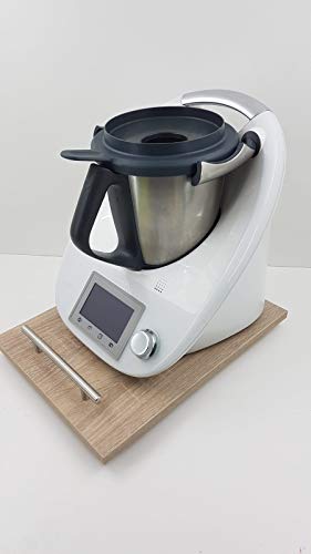 FLAVOR PLUS Base, Tabla Deslizante, Plataforma DESLIZADORA para THERMOMIX TM6 TM5 TM31. Protege LA BALANZA DE SU MÁQUINA. Mod Madera pequeño