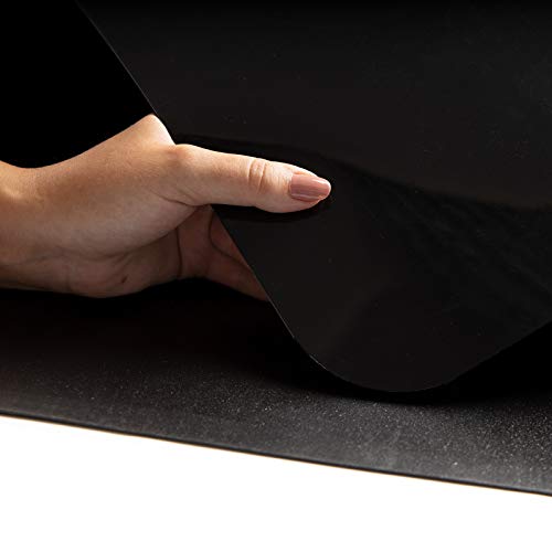 Floordirekt Alfombrilla de protección para suelos duros, de polipropileno, base para silla Buero, alfombrilla protectora para silla, suelo duro, multicolor, 3 tamaños (90 x 120 cm, negro)