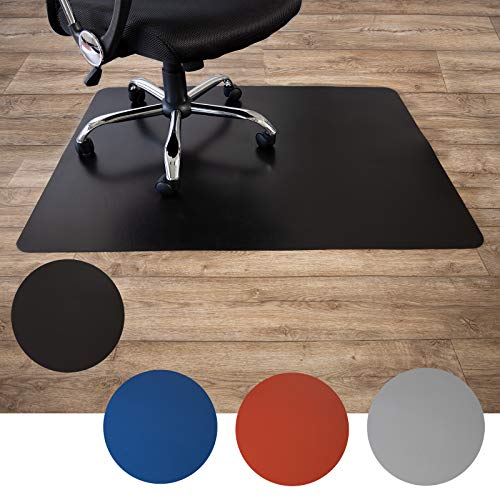 Floordirekt Alfombrilla de protección para suelos duros, de polipropileno, base para silla Buero, alfombrilla protectora para silla, suelo duro, multicolor, 3 tamaños (90 x 120 cm, negro)