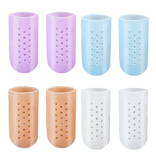 FOMIYES 4 pares de fundas transpirables para los dedos del pie protectores de los dedos del pie a prueba de abrasión para uñas perdidas o encarnadas griegas dedo del pie y martillo talla L