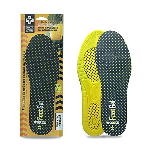 Footgel- Plantillas Foot Gel Works® ayuda a prevenir y aliviar lesiones producidas por los impactos contra el suelo al practicar cualquier tipo de actividad laboral (Naranjo, 43-46)