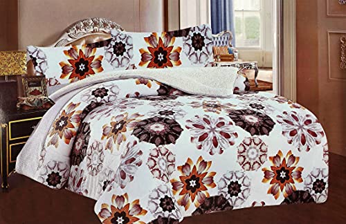 ForenTex - Edredón nórdico, (S-3040), Floral Ardiente, Cama de 90 y 105 cm, 180 x 260 cm