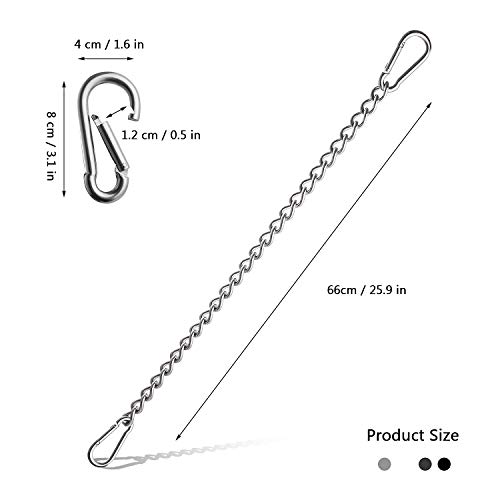 FORMIZON Cadena con Dos mosquetones para Colgar Silla De la Hamaca Ganchos con una Cadena de Acero Inoxidable 304, Capacidad de 250 KG