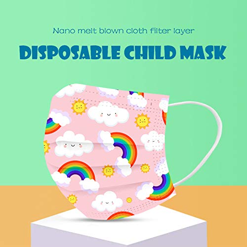 Fossen 50PC Mascarillas Niños, Mascarillas Infantil Dibujos Animados para Actividades Aire Libre Patrón Escuela Fiesta Patrón De Dibujos Animados De Dinosaurios Colores (A1-5)