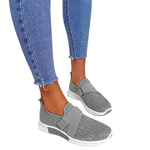 Frdun Zapatos cómodos con soporte de arco para mujer, zapatos sin cordones con suela ortopédica, zapatillas de deporte de moda para mujer, zapatos casuales para caminar