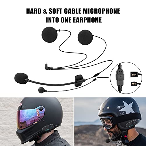 FreedConn T-COMVB BT 800M 500M/0.3MI - Casco para motocicleta con auriculares de comunicación Bluetooth para moto, equitación, esquí, 2 – 3 personas (1 unidad con cable duro)