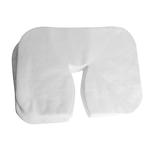 freneci Paquete de 100 Fundas Faciales Desechables para Camillas de Masaje Y Cunas para Sillas, Color Blanco