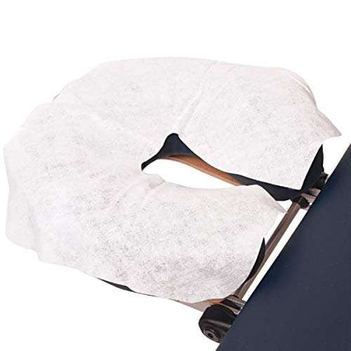 freneci Paquete de 100 Fundas Faciales Desechables para Camillas de Masaje Y Cunas para Sillas, Color Blanco