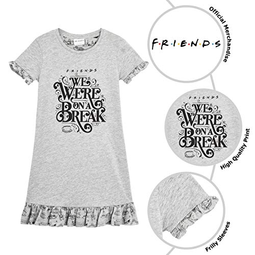 FRIENDS Pijamas Mujer, Camison Mujer Verano, Vestido Manga Corta, Ropa Mujer Algodon Suave, Merchandising Oficial Regalos Mujer y Chica Adolescente Talla S-XL (L)