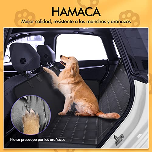 Funda Coche Perro Multifuncional, Cubre Asientos Coche Perro y Universa, Fundas Coche Perro Resistente y 100% Impermeable