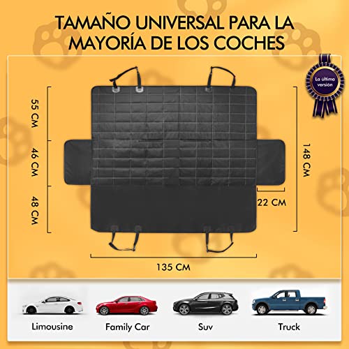 Funda Coche Perro Multifuncional, Cubre Asientos Coche Perro y Universa, Fundas Coche Perro Resistente y 100% Impermeable