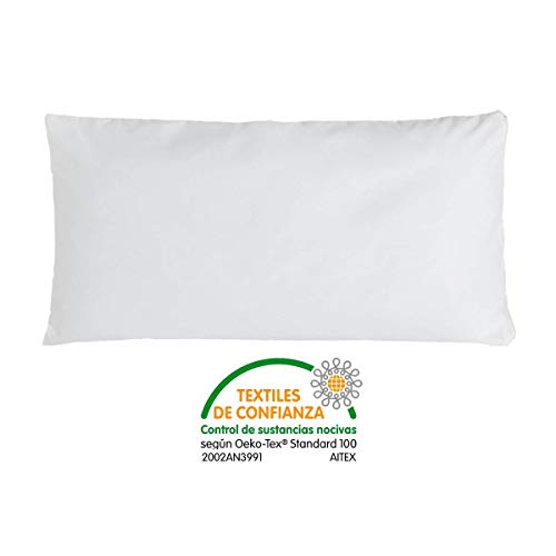 Funda de Almohada Respira Juvenil Infantil Transpirable, Impermeable, antiácaros Tejido 100% algodón Natural para viscoelástica o Latex. (135 cm)