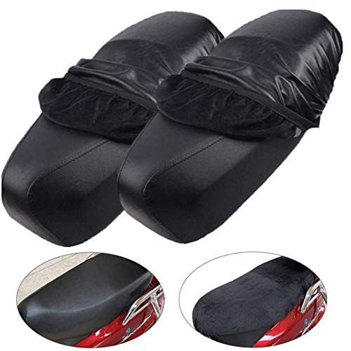 Funda de Asiento Moto 2 Piezas Funda de Asiento Scooter Funda de Cojín para Asiento de Motocicleta Impermeable y a Prueba de Polvo, Funda Protectora para Cojín para Scooter, Protector de Asiento