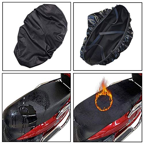 Funda de Asiento Moto 2 Piezas Funda de Asiento Scooter Funda de Cojín para Asiento de Motocicleta Impermeable y a Prueba de Polvo, Funda Protectora para Cojín para Scooter, Protector de Asiento