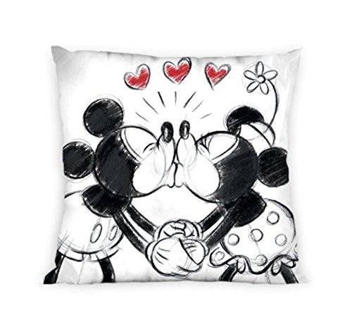 Funda de cojín de Mickey y Minnie, 40 x 40 cm