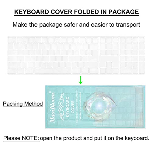 Funda de silicona transparente para teclado Apple iMac Magic Keyboard con teclado numérico MQ052LL/A (A1843) diseño de Estados Unidos/UE ultra delgado protector de piel