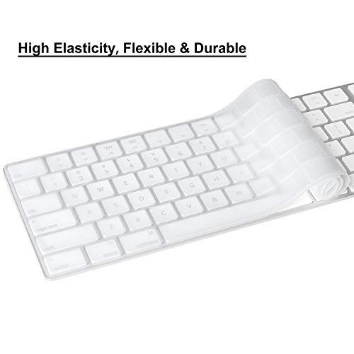 Funda de silicona transparente para teclado Apple iMac Magic Keyboard con teclado numérico MQ052LL/A (A1843) diseño de Estados Unidos/UE ultra delgado protector de piel