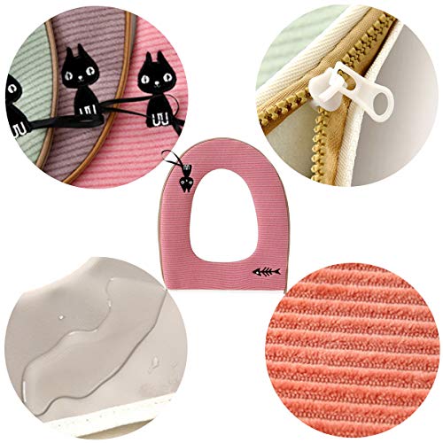 Funda para Asiento de Inodoro,ZUZER 3pcs Toilet Seat Cushion Lavable Toilet Seat Cover Toilet Seat Warmer